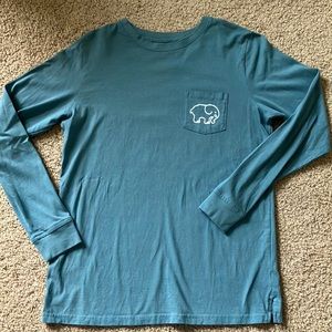 Ivory Ella Long Sleeved Grey Blue Tee S